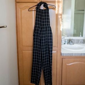 Plaid Checkerboard Line Jumpsuit 90's small